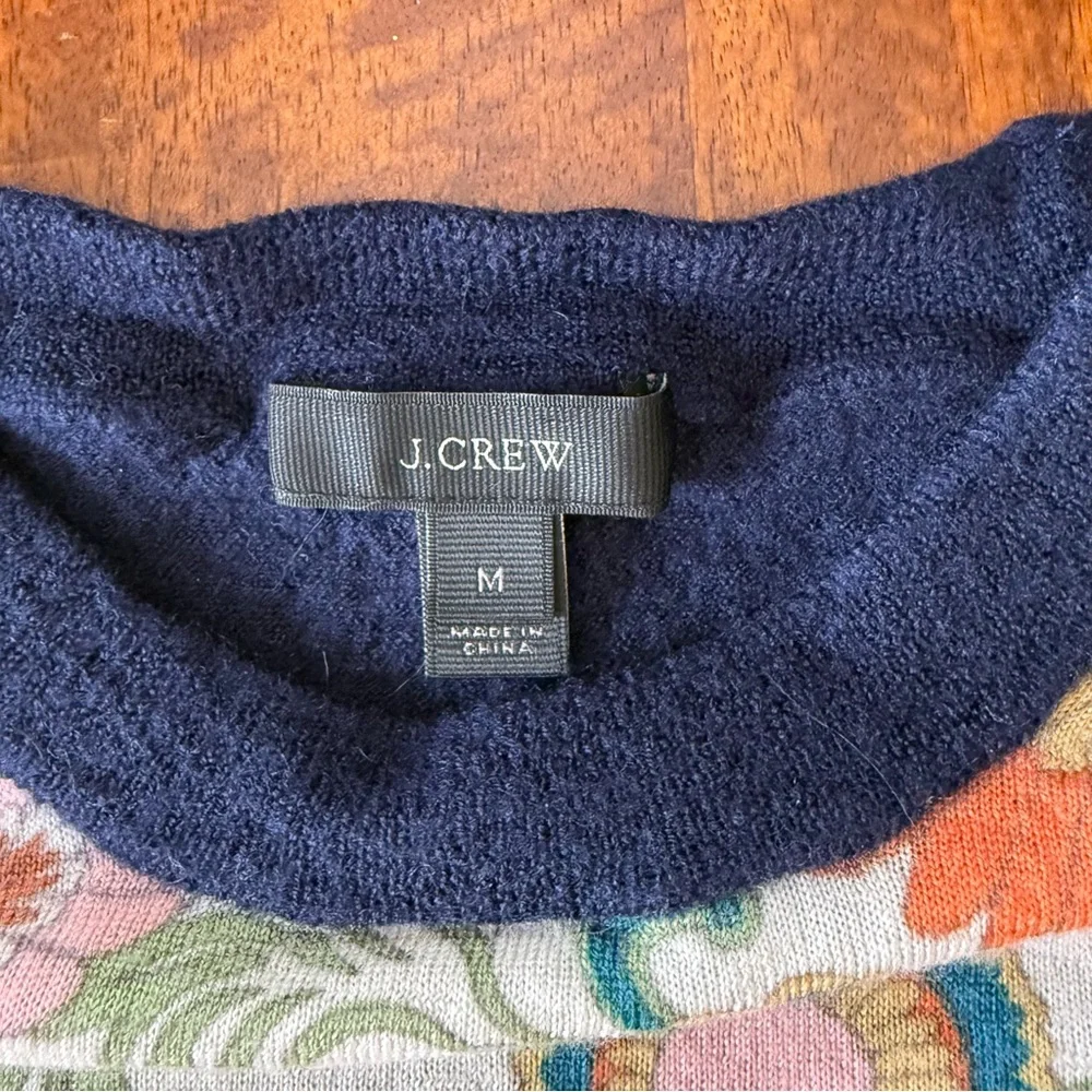 J.Crew 100% Merino Wool Floral Print Sweater